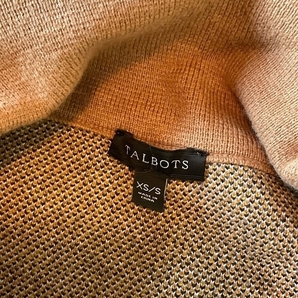 TALBOTS SABRINA PONCHO Striped Poncho Cowl Neck Sweater Sz XS/S - Picture 5 of 7